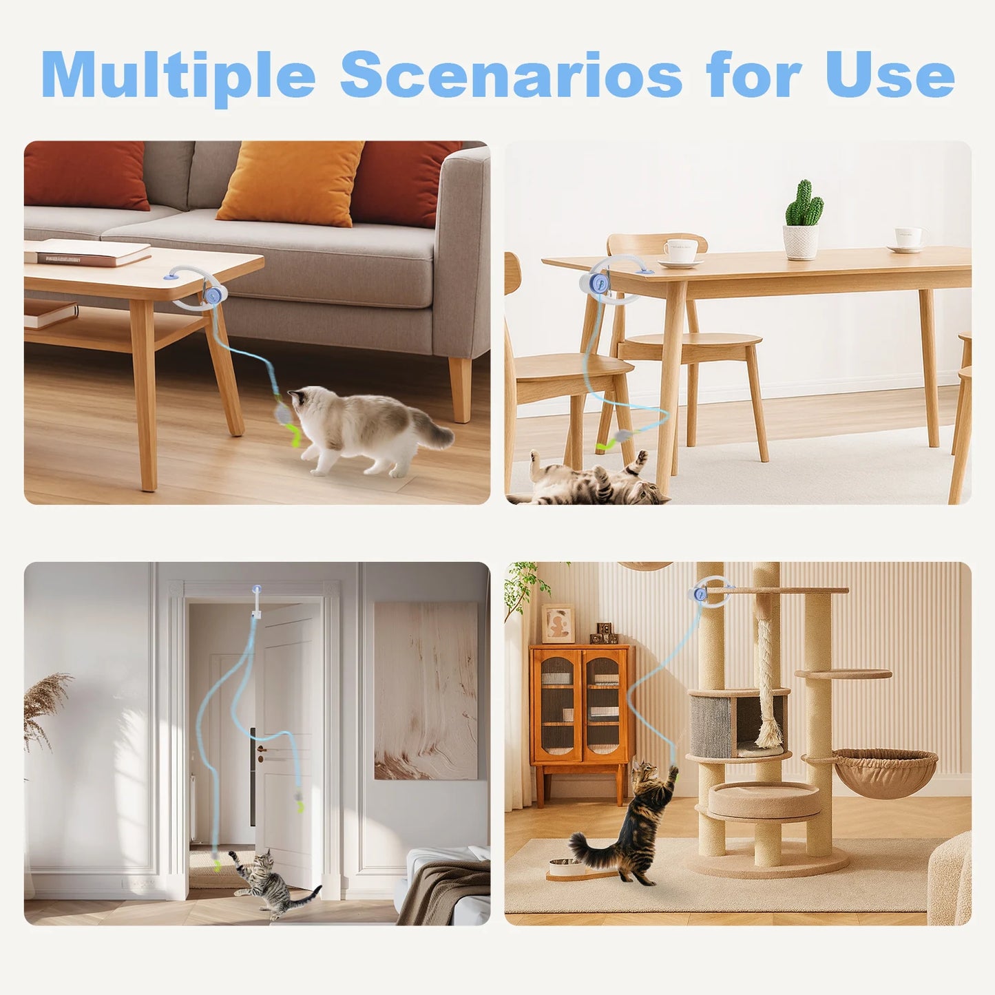 Electric Door Hanging Cat Toy | Retractable Interactive USB Rechargeable  Toys