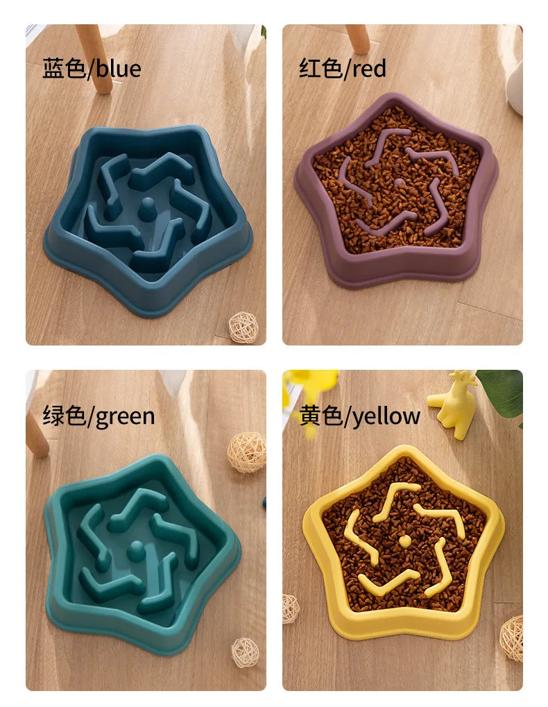 Pet Cat And Dog Slow Food Bowl, Anti-choking Thickened And Non-slip Multiple Colors and Shapes