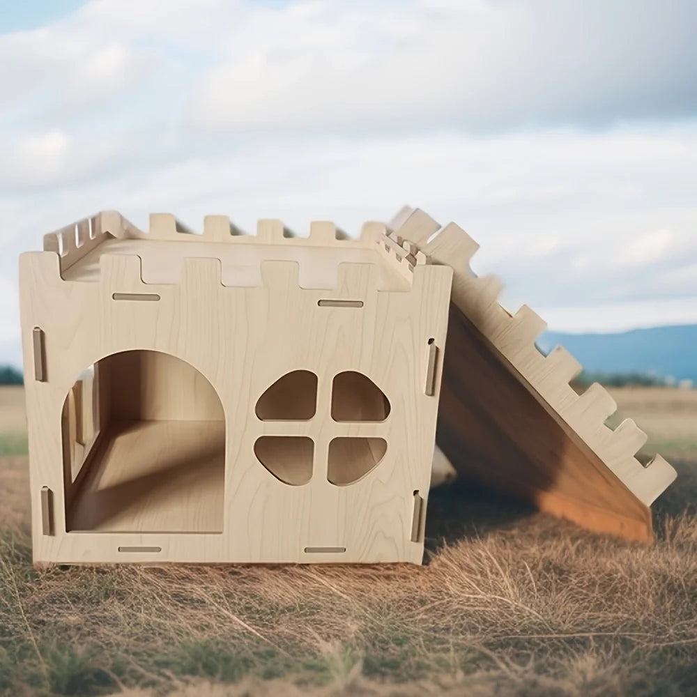 Rabbit Castle Hiding Place, Guinea Pig, Totoro, Hedgehog, Detachable Habitat, Toy Decoration, Evading House, Wood