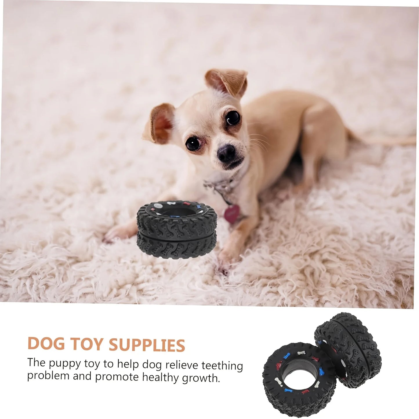 1pc Durable Dog Chew | Wheel Toy Chew-Resistant | Interactive Sound Teeth Training | Suitable for Puppies Small/Medium Dogs