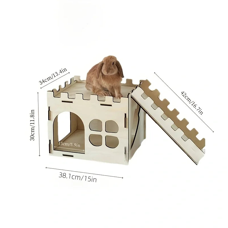 Rabbit Castle Hiding Place, Guinea Pig, Totoro, Hedgehog, Detachable Habitat, Toy Decoration, Evading House, Wood