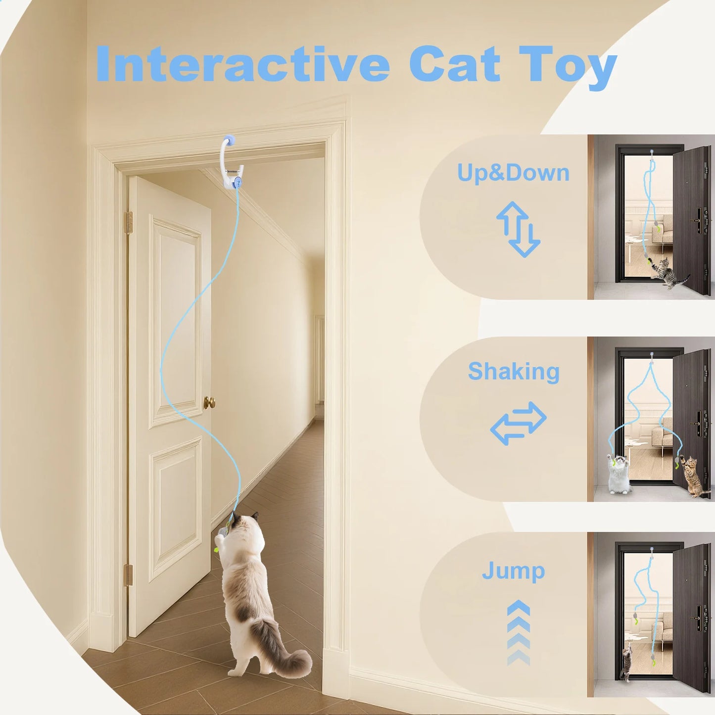 Electric Door Hanging Cat Toy | Retractable Interactive USB Rechargeable  Toys