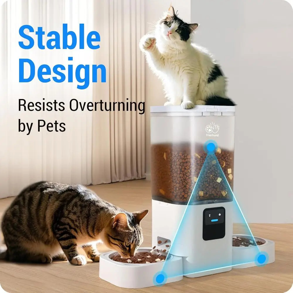 Automatic Slow Feeder, Food Dispenser with 5G APP Control for Multiple Pets for Dog and Cat