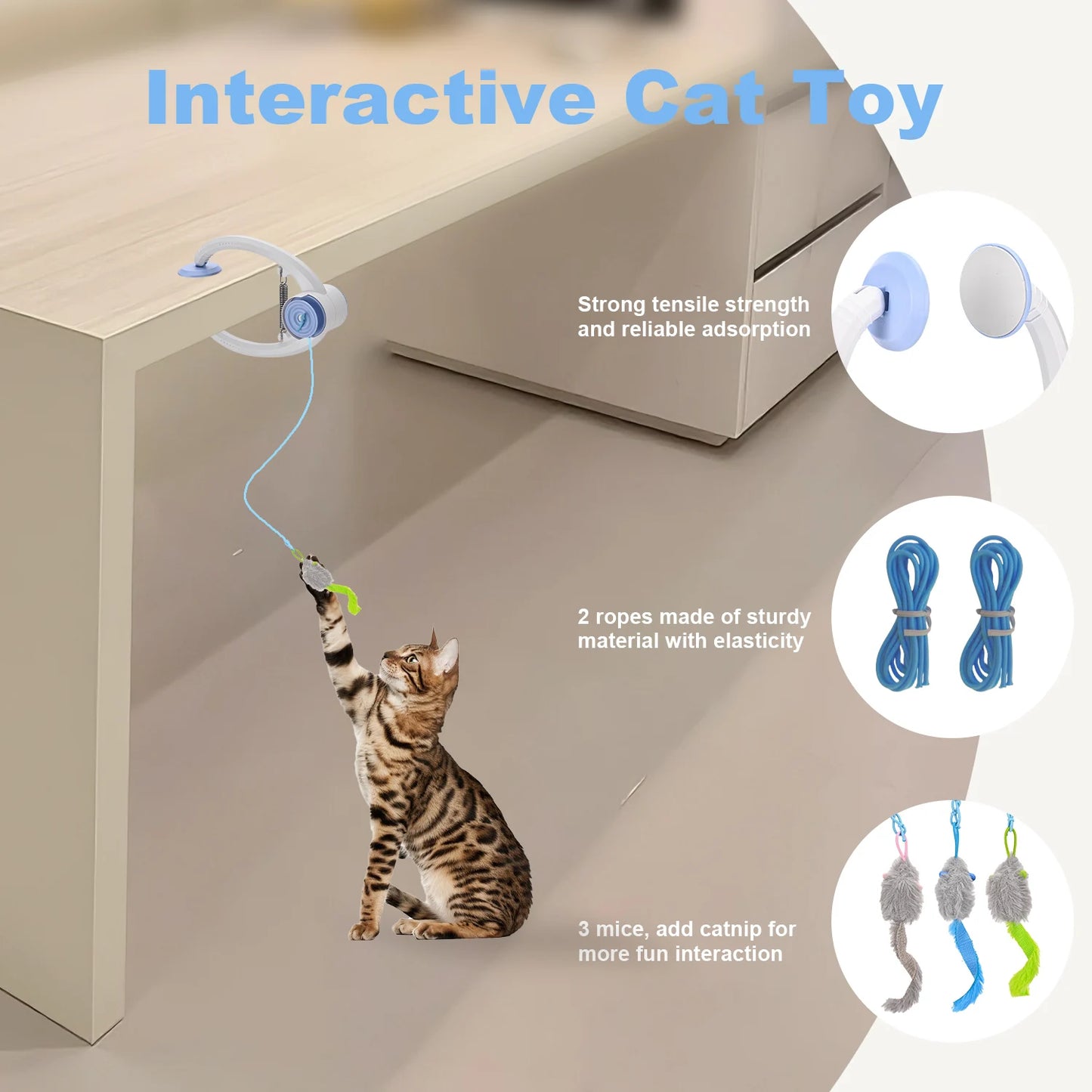 Electric Door Hanging Cat Toy | Retractable Interactive USB Rechargeable  Toys