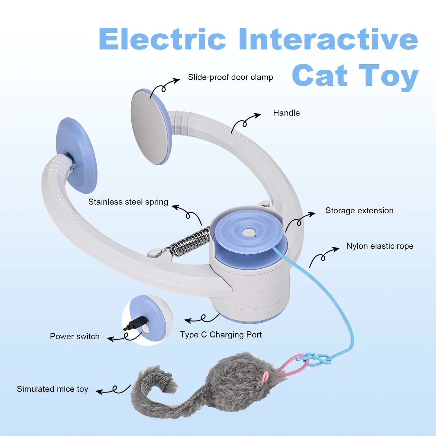 Electric Door Hanging Cat Toy | Retractable Interactive USB Rechargeable  Toys