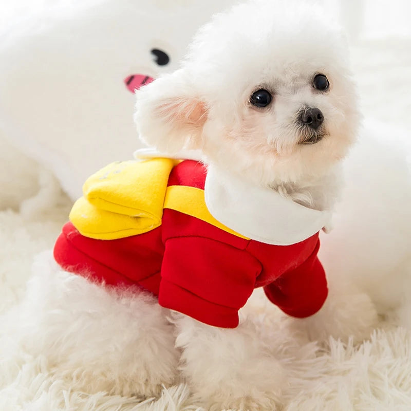 Winter Dog Clothes | Cute Cartoon Dog Warm Hoodie Sweatshirt | Dog Costume Outfits