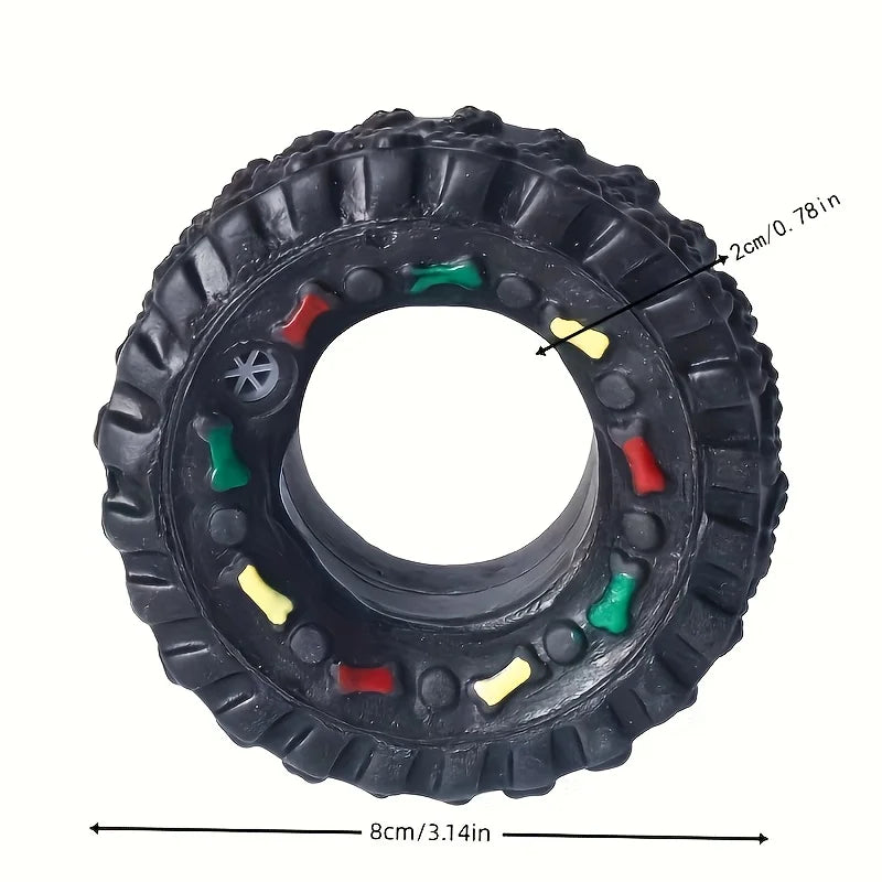 1pc Durable Dog Chew | Wheel Toy Chew-Resistant | Interactive Sound Teeth Training | Suitable for Puppies Small/Medium Dogs