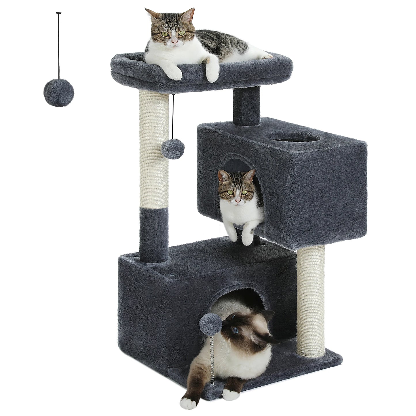 Large Cat Tree for Indoor Cats Multi-Level Tower with Spacious Condos Sisal Scratching Pad House Accessories Cat Toys