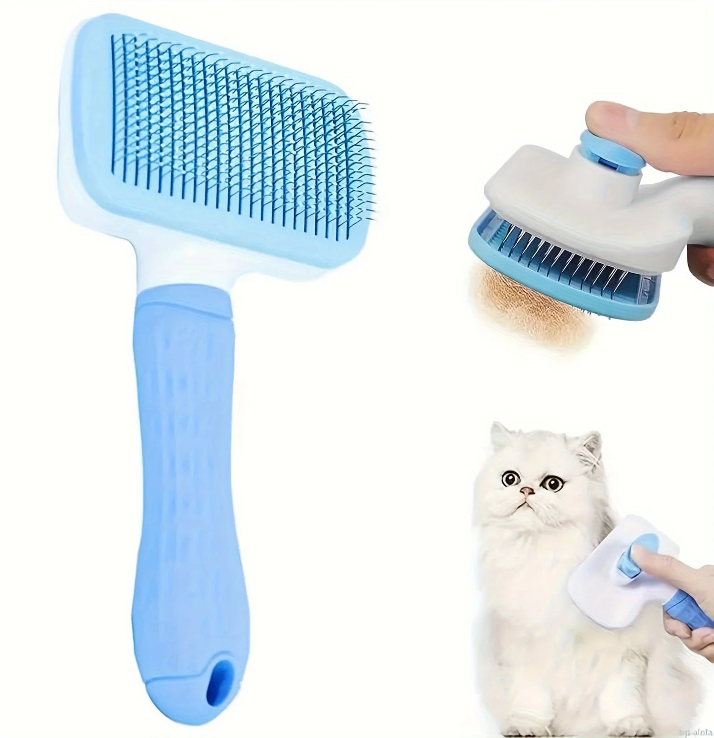 1pc Gentle Dog & Cat Grooming Brush - 1-Touch Detangling/3-Minute Deshedding, Ergonomic Handle, , Easy Clean