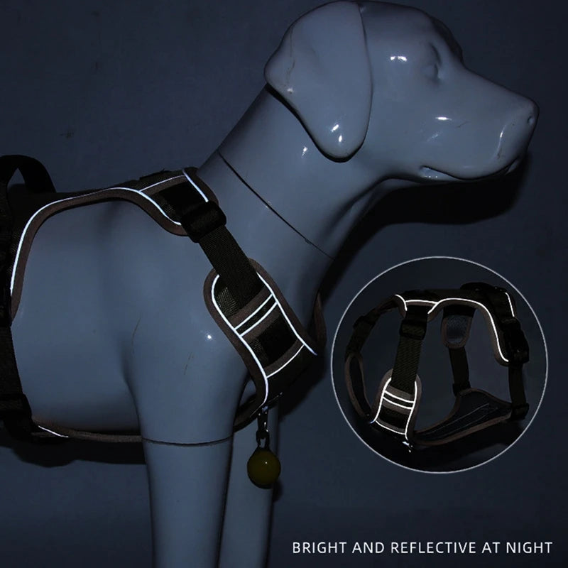 Dog Harness Reflective Medium/Large Dogs | Tactical Vest Big 1680D Waterproof Oxford Cloth