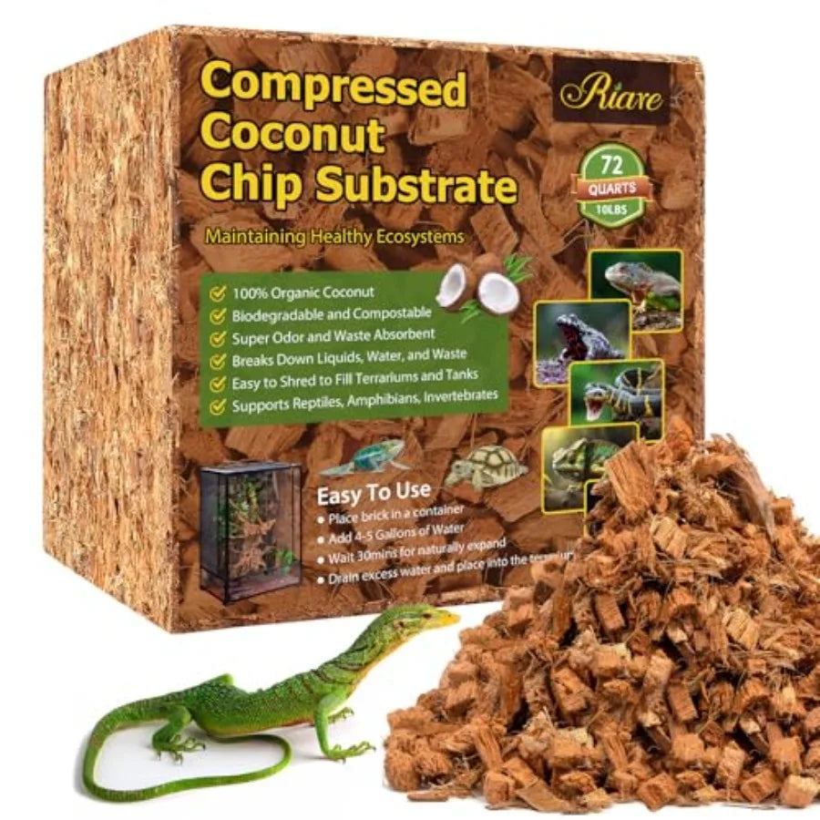 【Spot goods】10LB Coconut Chip Substrate for Reptiles | 72 Quart Coconut Fiber Substrate | Coco Chips Substrate Coconut Husk Bedding