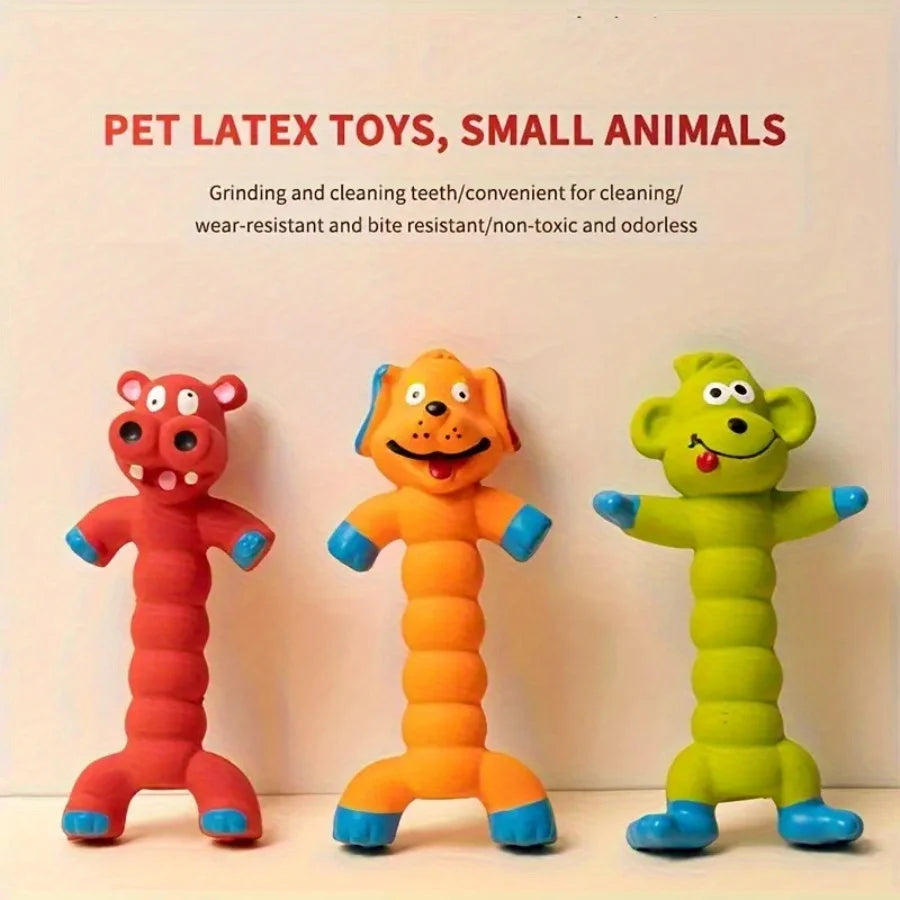 Dog Squeaky Toy | Latex Teeth Cleaning Chew Toy | Self-Play Interactive Durable Chewing Toys