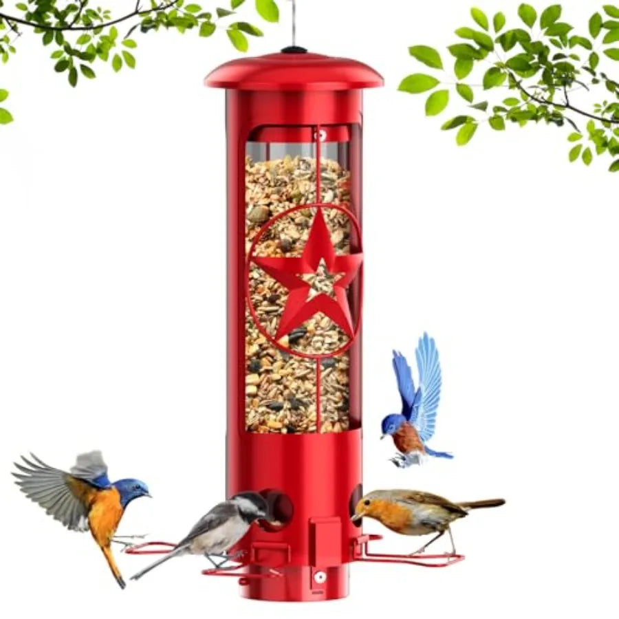 【Spot goods】Squirrel Proof Bird Feeders for Outdoors Hanging Metal | Squirrel Proof Bird Feeder with Gravity Protection 3LB Large