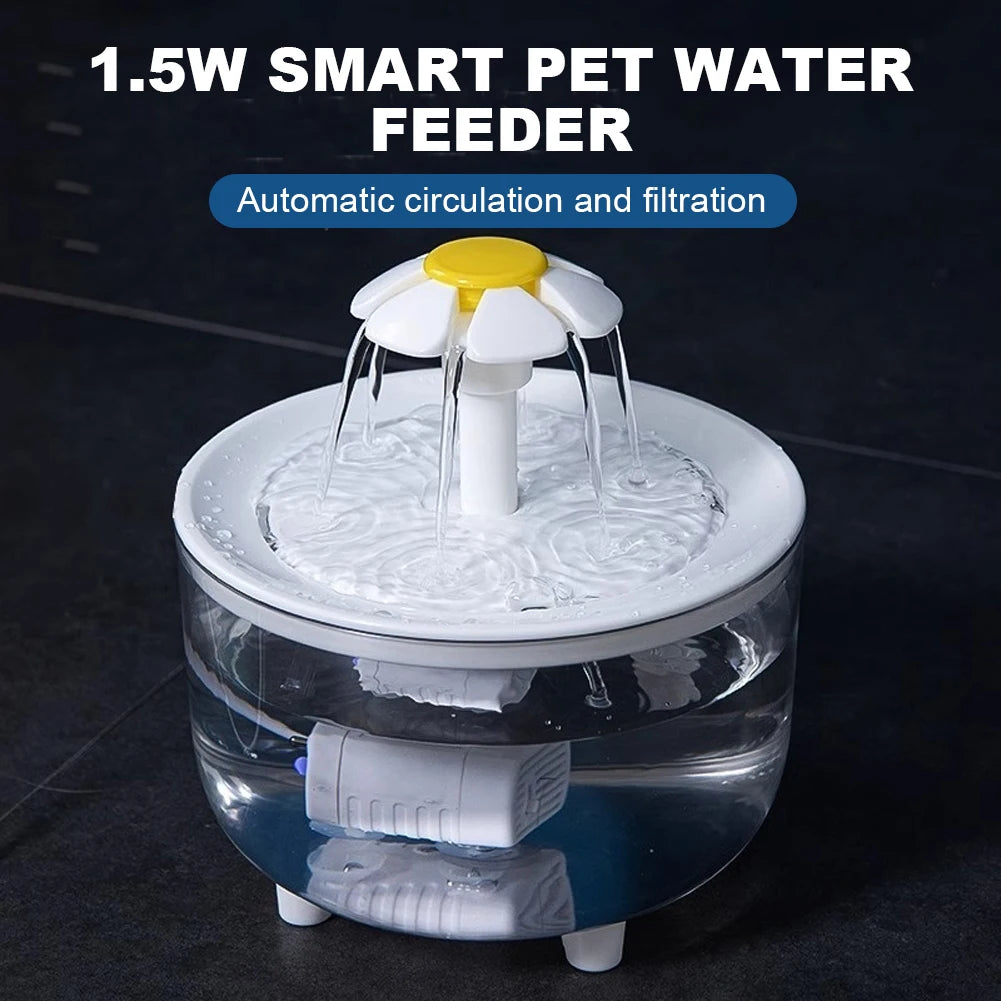 1200ml Automatic Cat Water Fountain Filter USB Electric Water Dispenser