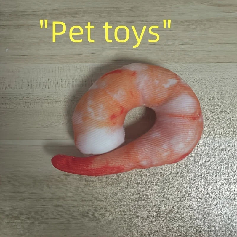 Squeaky Plush Pizza & Shrimp Dog Toy | Durable Chew for Small Breeds Interactive Play | Soft Teething Puppy Chew Toys
