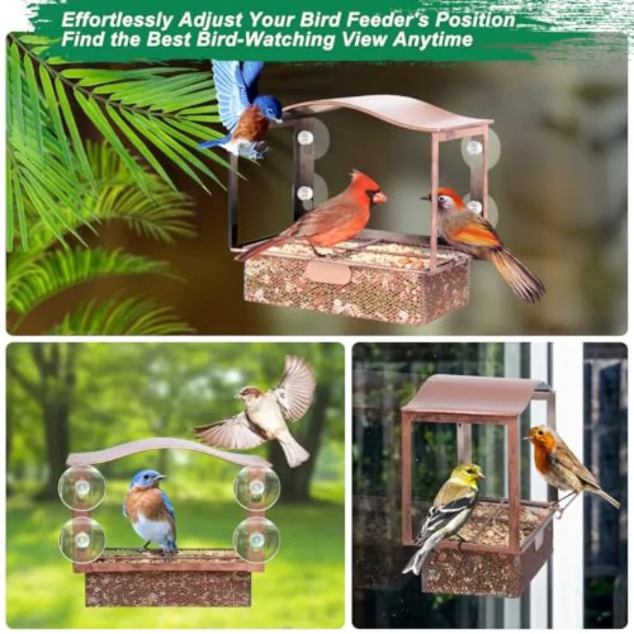 【Spot goods】Window Bird Feeder Metal with  Strong Suction Cups Wild Bird Feeder