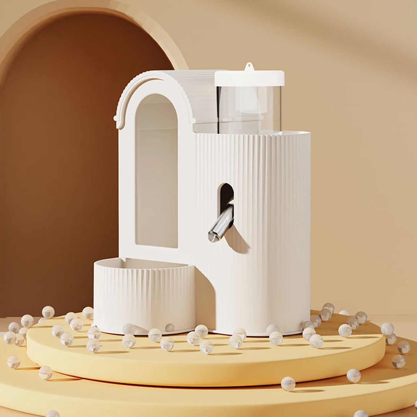 2-in-1 Automatic Food Bowl Large Capacity Hamster Feeder  No Drip for Hamster, Guinea Pig, Rat and Small Animals