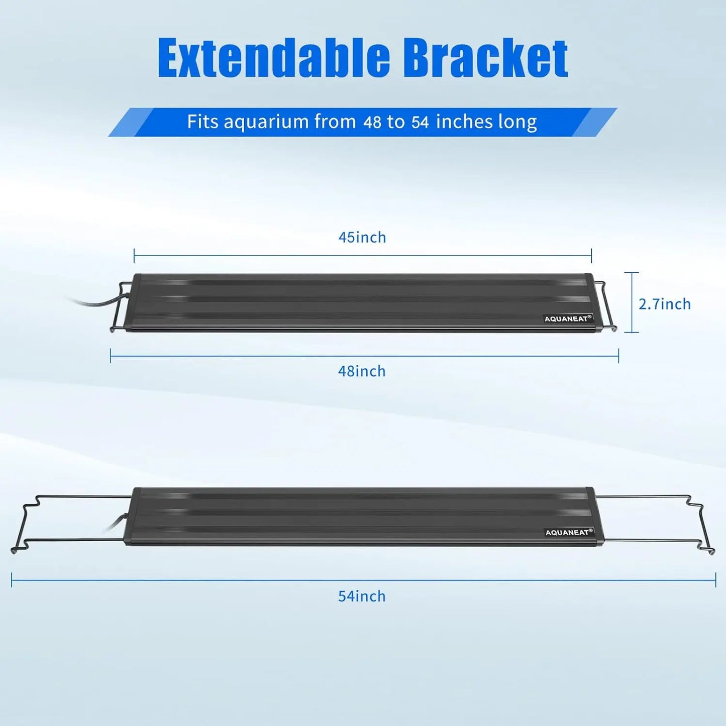 LED Aquarium Light Full Spectrum for 48 to 54 Inch Fish Tank, Fresh Water Planted Tank Light with Adjustable Mounts