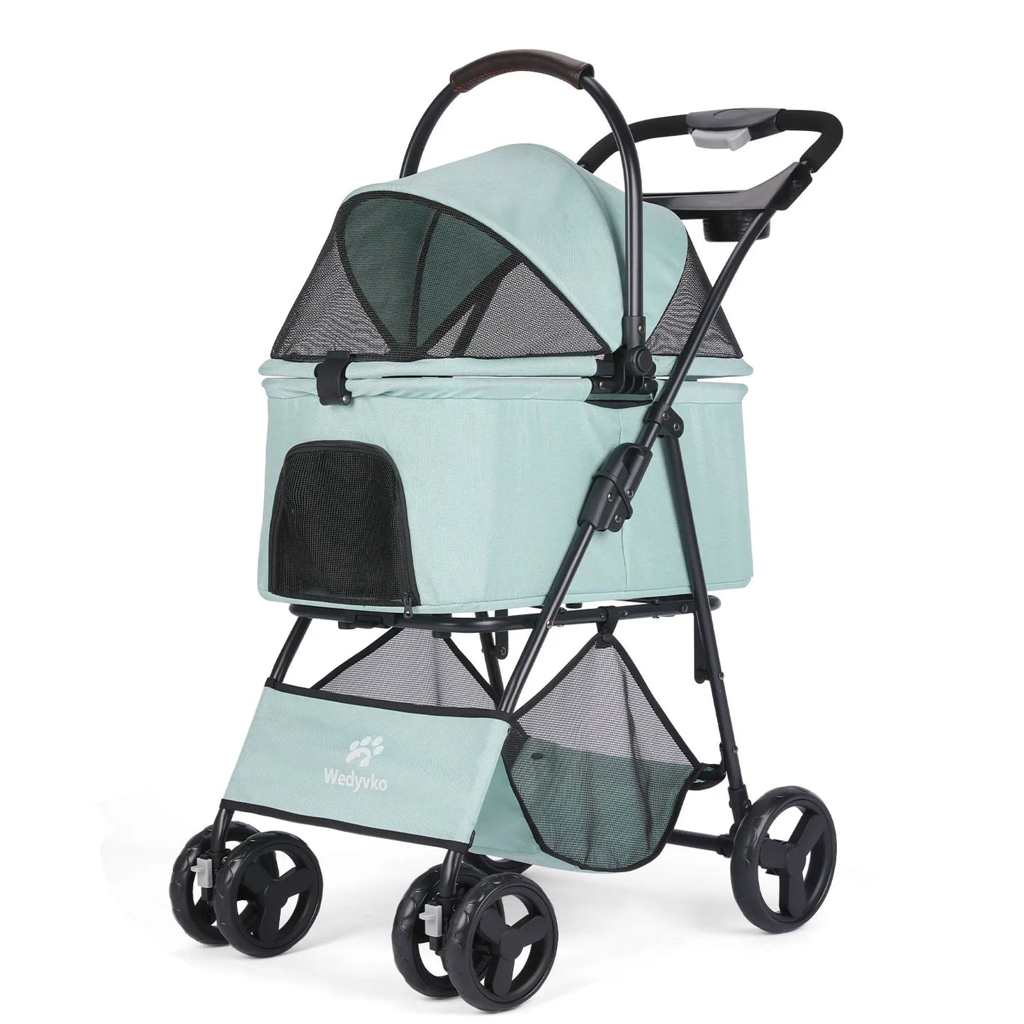 3 in 1 Pet Stroller with Removable Carrier, Folding Stroller for Small/Medium Dogs and Cats, Waterproof, All-Terrain, with Sun Screen