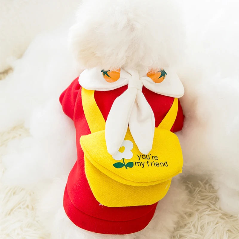 Winter Dog Clothes | Cute Cartoon Dog Warm Hoodie Sweatshirt | Dog Costume Outfits
