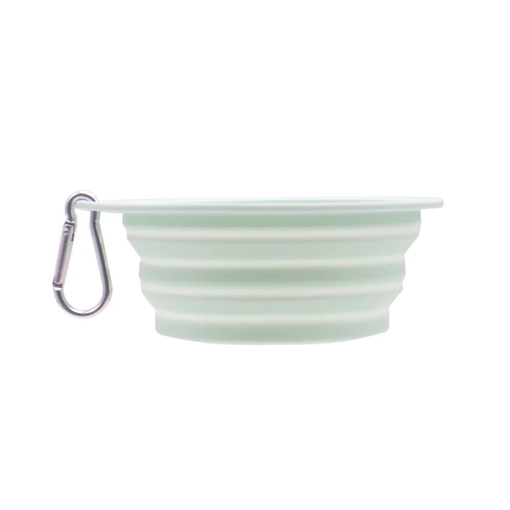 Collapsible Silicone Dog Food/Water Bowl, Outdoor Travel Portable  with Carabiner