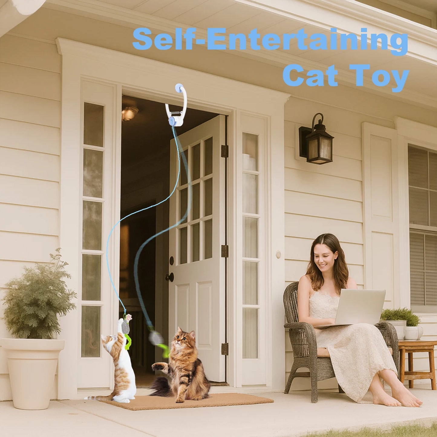 Electric Door Hanging Cat Toy | Retractable Interactive USB Rechargeable  Toys