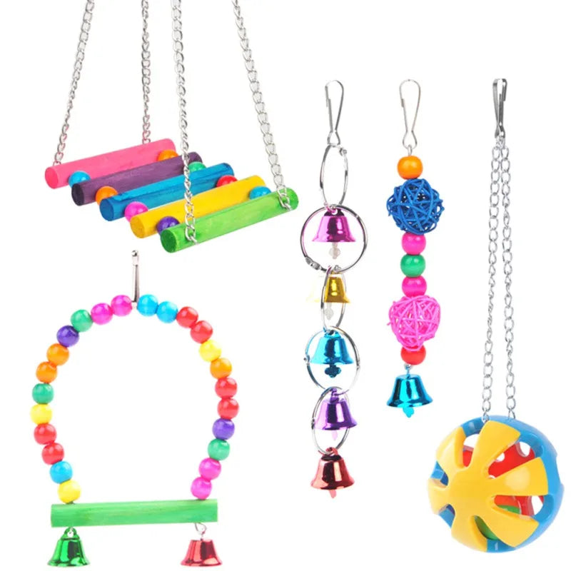 Bird Toy Chewing/Bite | Cage Hanging Swing | Climbing/Standing Branches Toys