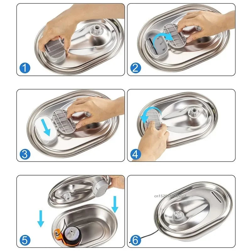Set of 6/12 Water Fountain Activated Carbon Replacement  Filter For Cat/Dog Water Fountain Stainless Steel Dispenser Feeders