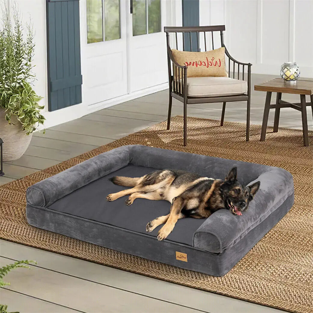 Extra Large Orthopedic Pet Mattress | Couch Sleeping Bed Cushion with Removable Washable Cover Soft Sponge Foam