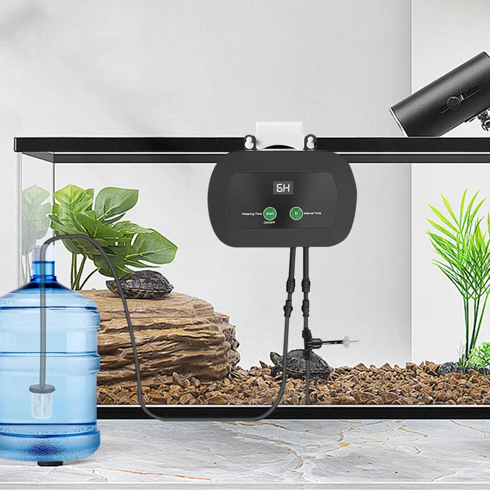 Automatic Reptile Mist Sprinkler & Timer Auto Controller Spray Kit System for Terrariums Amphibian, Lizard, Snake, Frog and Plants
