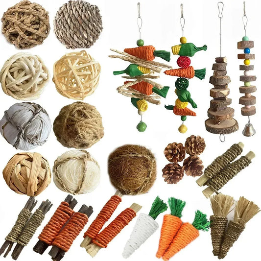 Guinea Pig, Cat Fun Toy, Hamster,  Rabbit Tooth Grinding Set Pet Tooth Grinding Snacks