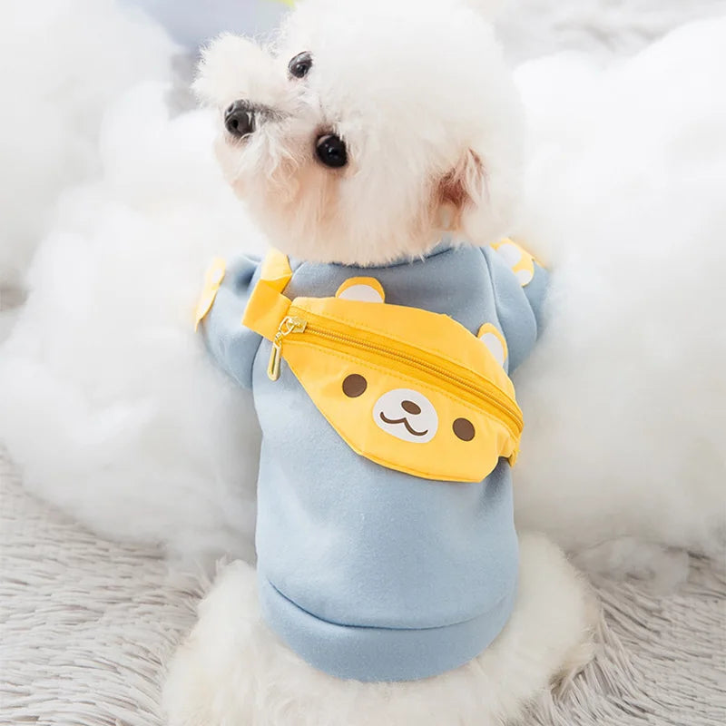 Winter Dog Clothes | Cute Cartoon Dog Warm Hoodie Sweatshirt | Dog Costume Outfits