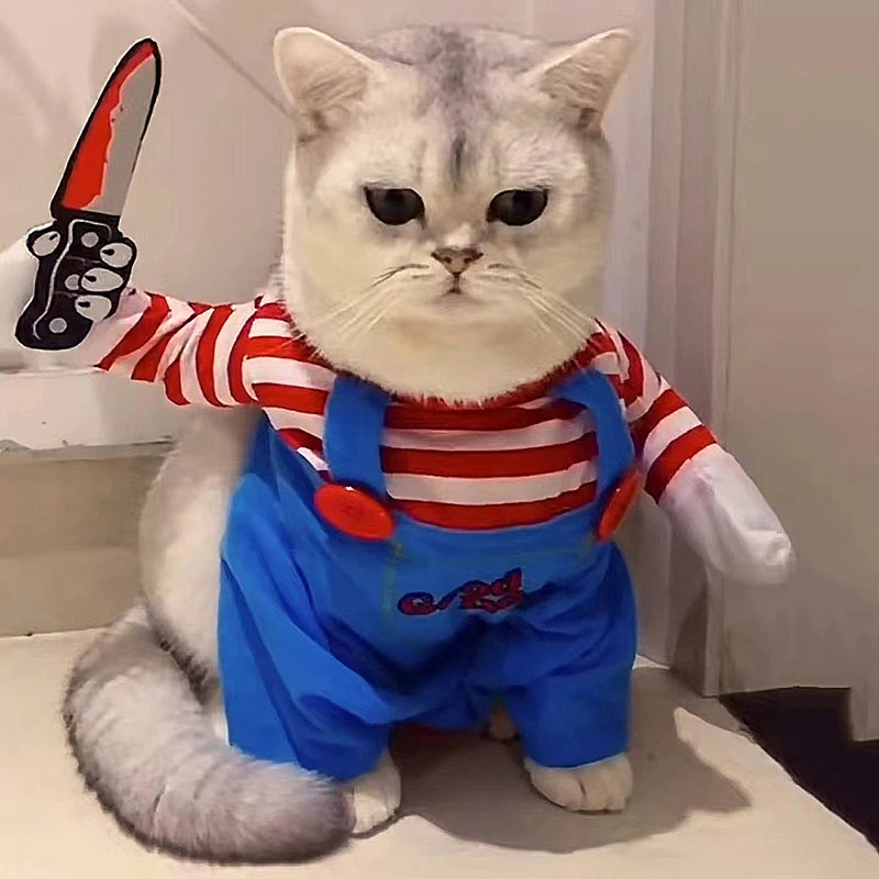 Halloween Cosplay Costumes For Small Medium Dog/ Cats Creative Pet Party Jumpsuits Soft Warm  Coat