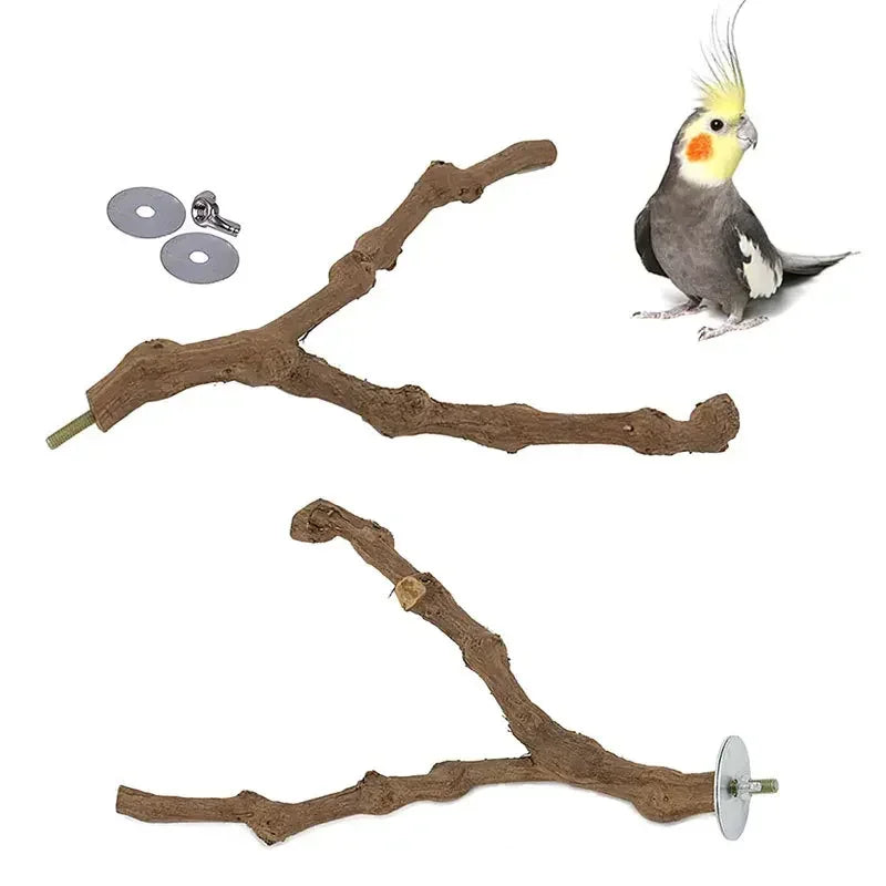 Standing Stick Wild Grape Wood Pole for Parrot/Cockatiel/Parakeet | Bite Claw Grinding Toy Bird Cage Accessories