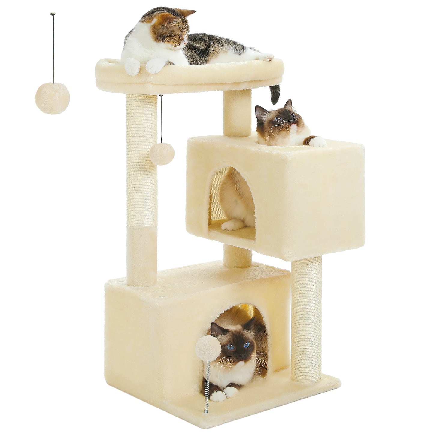 Large Cat Tree for Indoor Cats Multi-Level Tower with Spacious Condos Sisal Scratching Pad House Accessories Cat Toys