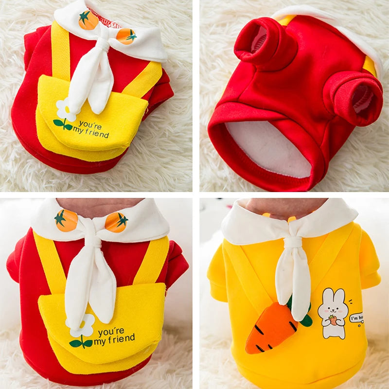 Winter Dog Clothes | Cute Cartoon Dog Warm Hoodie Sweatshirt | Dog Costume Outfits