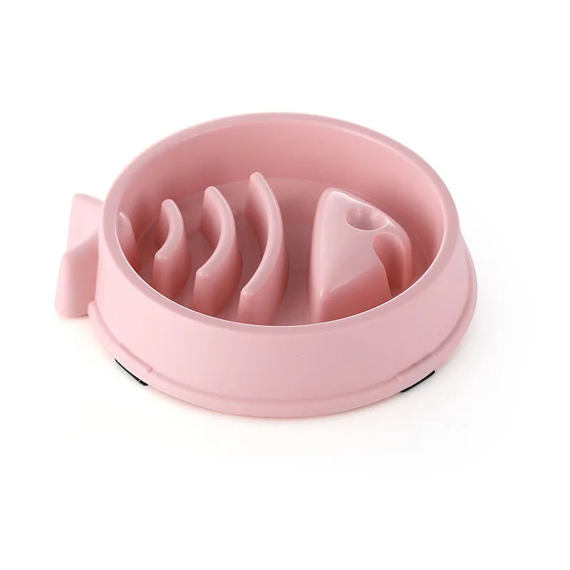 Pet Cat And Dog Slow Food Bowl, Anti-choking Thickened And Non-slip Multiple Colors and Shapes