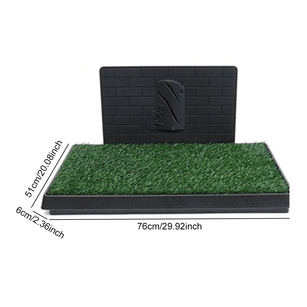 Dog Grass Pad with Large Tray Reusable Training Pads with Pee Baffle | Ideal for Small and Medium Dogs