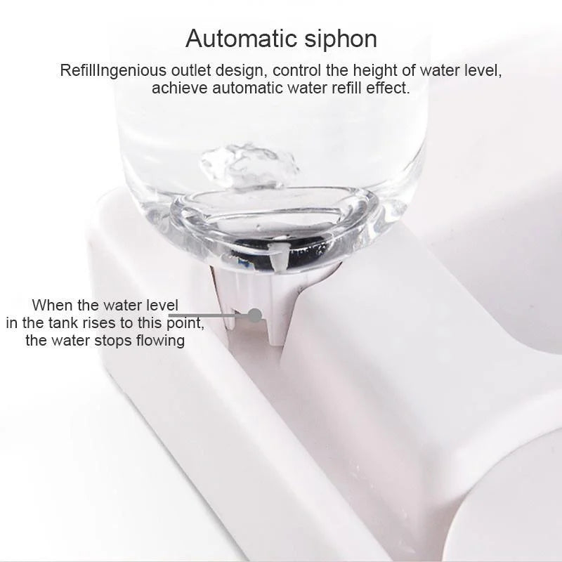 Automatic Pet Feeder & Water Bowl 500ml, Portable Slow Feeder Dish for Cat & Dog