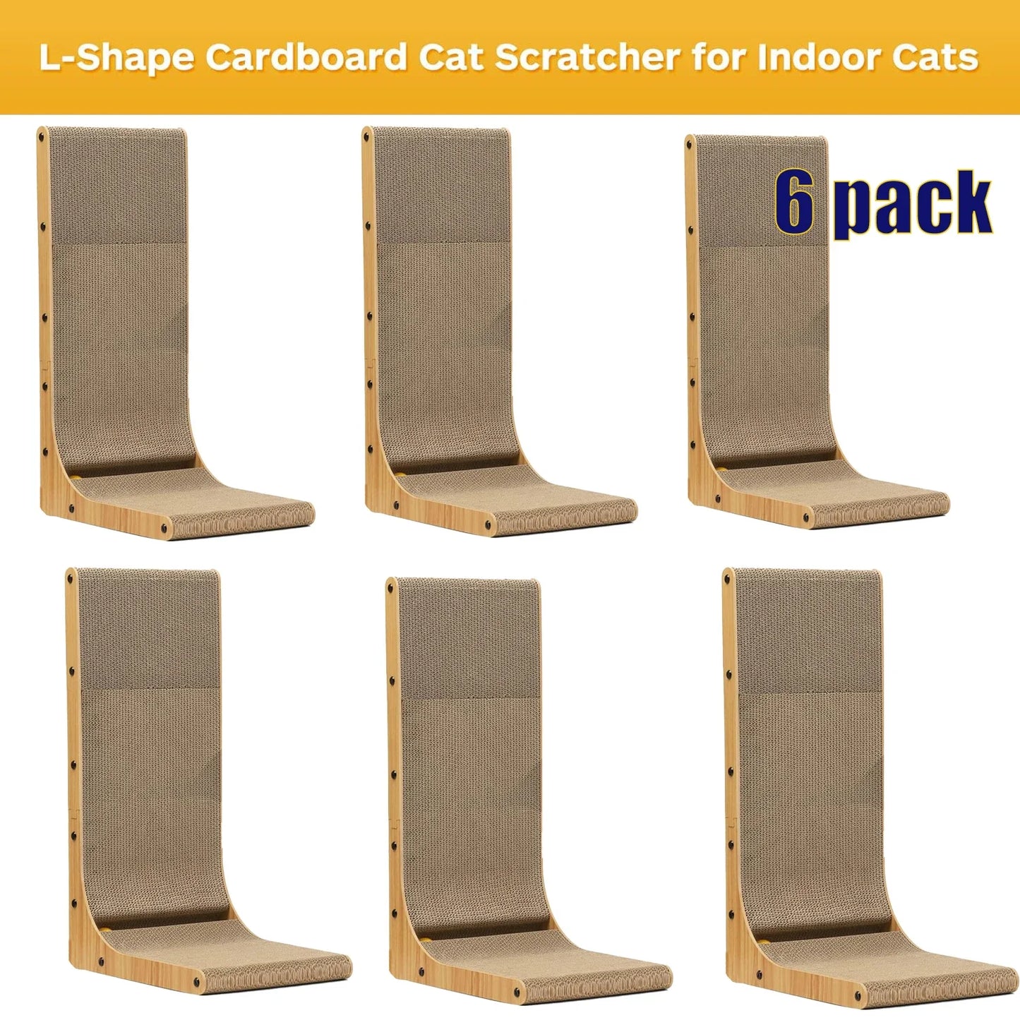 2pcs/6pcs L Shape, 23.6 Inch Indoor Cat Scratching Post, Protective Furniture Cardboard