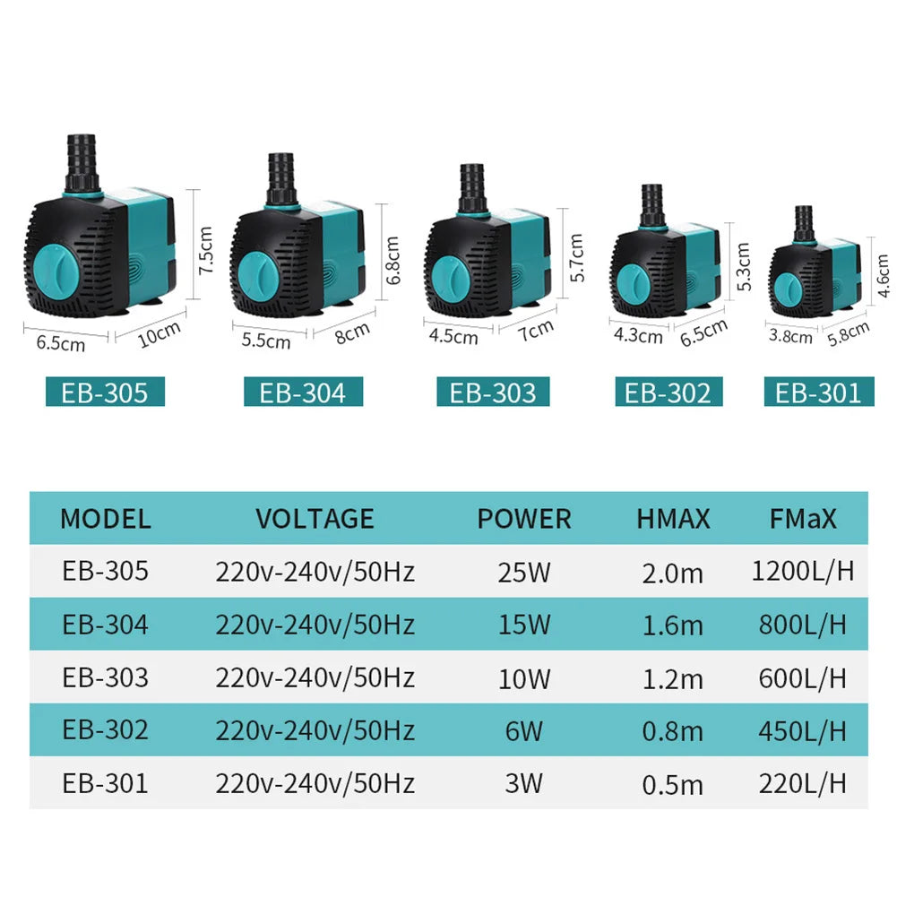 Tank Submersible Pump Bottom Suction Cup | Multifunctional Silent  Filter Aquarium Fish /Garden Pond