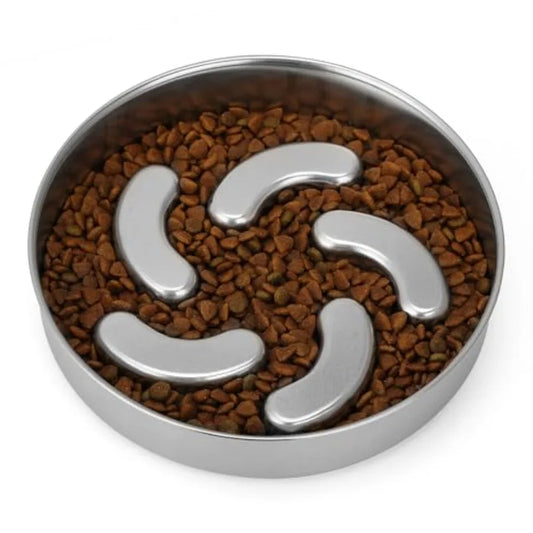 【Spot goods】Slow Feeder Dog Bowl Stainless Steel Heavy Duty with Non-Slip Base  for Small Medium Large Breed Size