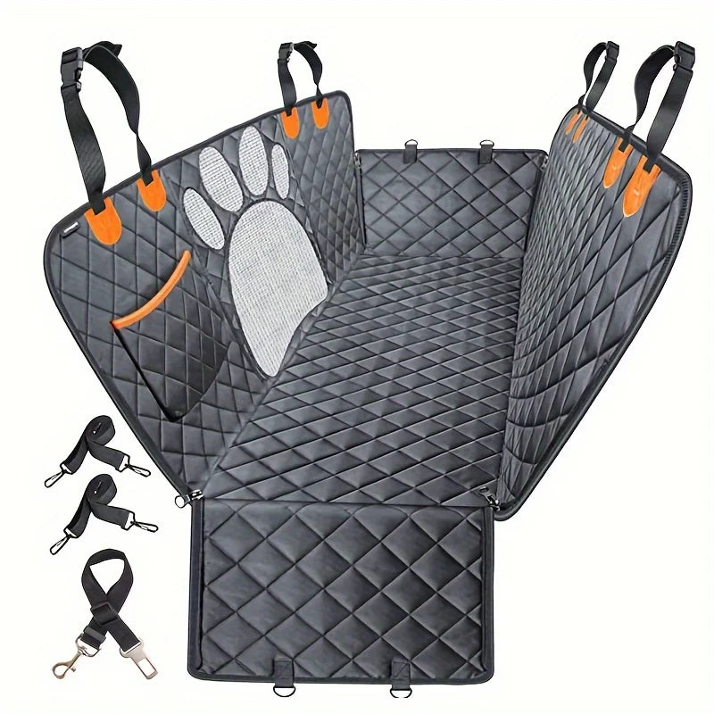 Dog Seat Cover, Hammock Heavy Duty Scratch Resistant Anti Slip Durable Soft Pet Rear Seat Cover for Cars,