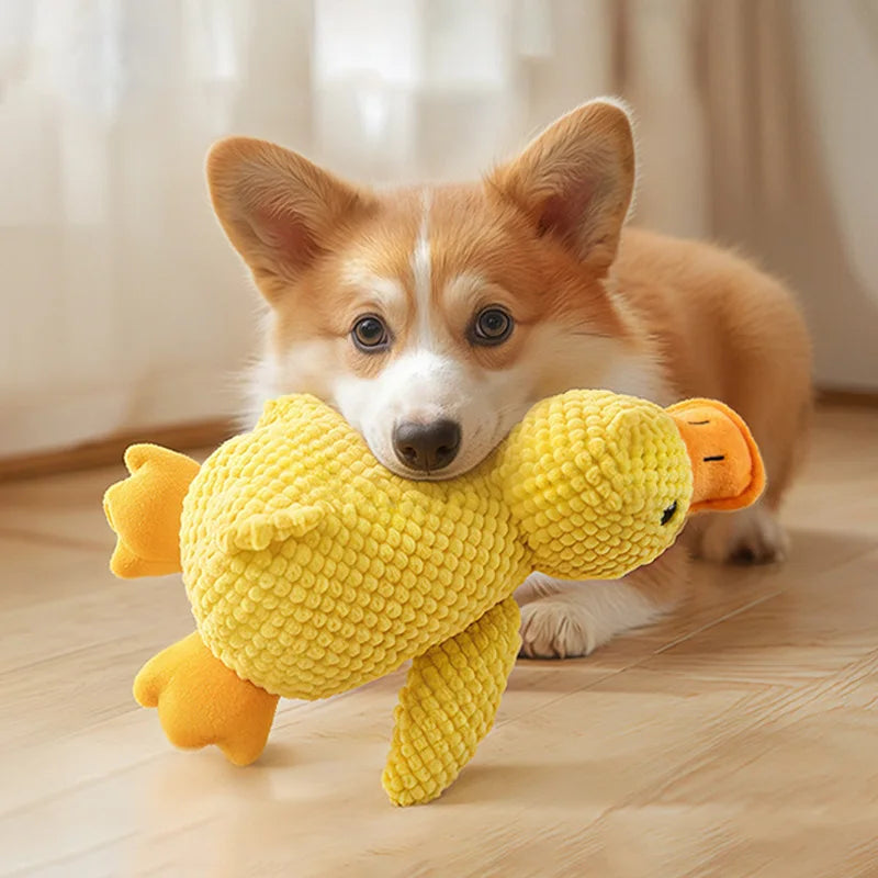 Indestructible Cat/Dog Toys for Aggressive Chewers | Squeaky Interactive Plush Duck Toy