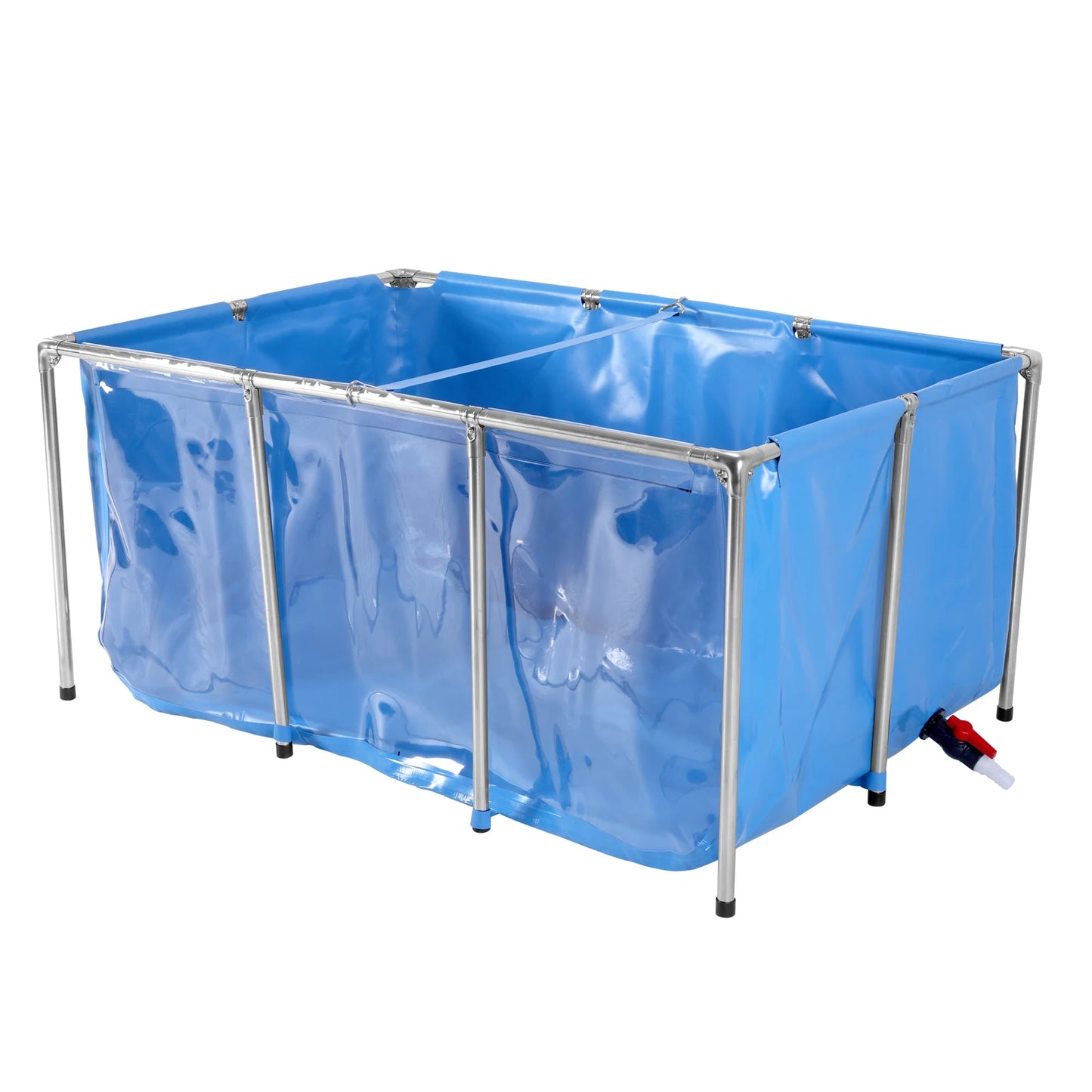 Above Ground Fish Pond with Frame & Drain Valve | Clear Viewing Panel for Ornamental Fish & Outdoor Use