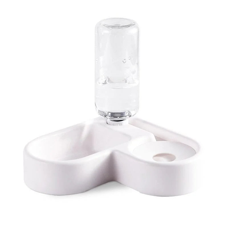 Automatic Pet Feeder & Water Bowl 500ml, Portable Slow Feeder Dish for Cat & Dog