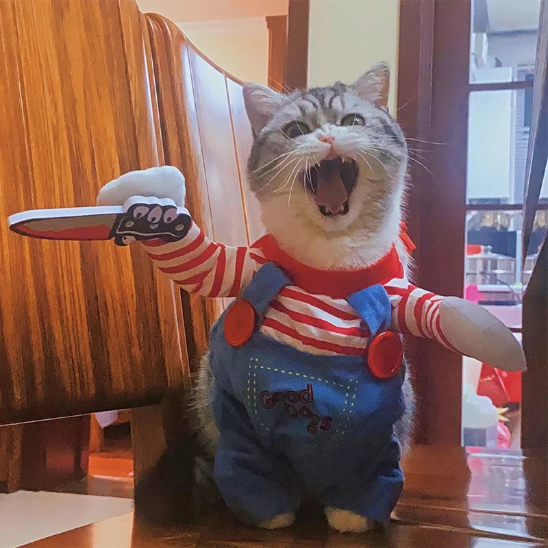 Halloween Cosplay Costumes For Small Medium Dog/ Cats Creative Pet Party Jumpsuits Soft Warm  Coat