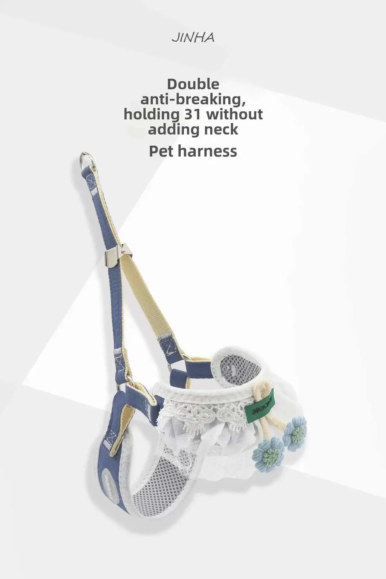 Dog Leash Cherry  Double Chest Back Harness for Small  Dog,  Leash Collar