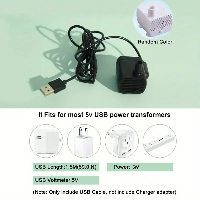 USB Electric Mute 1L Pet Water Fountain Automatic  Water Dispenser For Cats