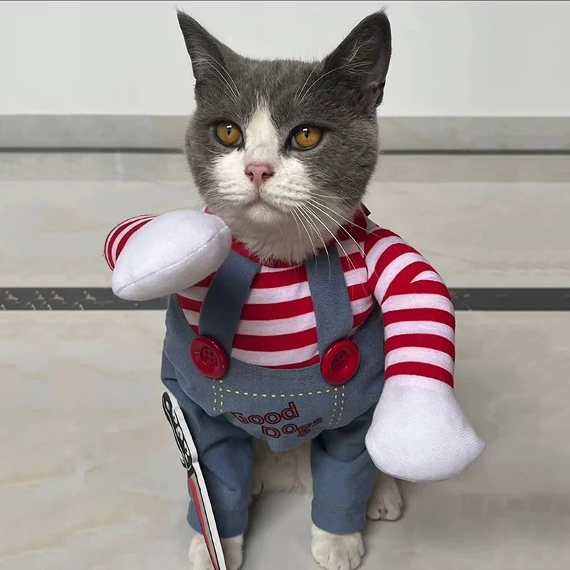 Halloween Cosplay Costumes For Small Medium Dog/ Cats Creative Pet Party Jumpsuits Soft Warm  Coat